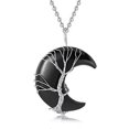thumbnail image 2 of Collar con forma de luna y árbol de la vida KAIYANG Piedra natural morado, 2 of 5