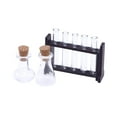 thumbnail image 3 of Bunblic 1/12 Dollhouse Test Tube Set 1x Stirring Rod Science Lab Dollhouse with Wood Rack 5x Test Tubes Dolls House Model Accessories Black, 3 of 8