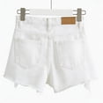 thumbnail image 4 of Maqroz Womens High Waisted Frayed Hem Denim Shorts Plus Size Summer Casual Outfits for Daily Wear Street Style Vacation with Pockets, 4 of 9