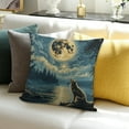 thumbnail image 3 of ZFLMY Pillows Case Wolf Moon Party Supplies for Home Sofa Couch Linen 100% - Set of 1 Pillow Covers, No Insert or Filler 18x18in, 3 of 5