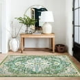 thumbnail image 3 of Findosom 3'x5' Vintage Boho Area Rug, Machine Washable Rugs Non Slip Distressed Indoor Rug,Large Retro Area Rug Floor Carpet for Bedroom Dining Room Entryway Office Decor,Green, 3 of 7