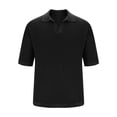 thumbnail image 1 of pstuiky camisetas de hombre, Suéter informal de moda para hombre, color sólido, sin capucha, cuello vuelto, cuello en V, manga corta ropa de hombre l, 1 of 4