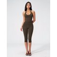 thumbnail image 5 of IBTOM CASTLE Capri Workout Sets for Women V Neck Halter Sports Bra High Waist Capri Leggings 2 Piece Yoga Pilates Outfits Coffee, 5 of 7