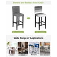 thumbnail image 3 of Black Grey Striped Bar Stool Covers Set of 4, Farmhouse Modern Stretch Washable Bar Chair Covers with Backs, Removable Pub Counter Height Chair Cover for Kitchen Dining Room Cafe, 3 of 7
