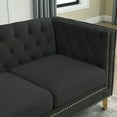 thumbnail image 6 of 3+2 Seater Velvet Sofa Set | Plush Black Upholstery | Pine &amp; Eucalyptus Frame | Metal Legs | Ships Fast from US Warehouse | Cozy Living Room Furniture, 6 of 12