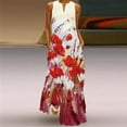 thumbnail image 1 of EGNMCR Robes de Fête pour Femmes Robe Longue Décontractée pour Femme avec Poche Imprimé Floral Sans Manches Robe Maxi, 1 of 9