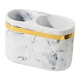 thumbnail image 5 of Toothbrush Stand Toothpaste Holder Makeup Brush Organizer Double Compartment Resin for Home or Hotel Bathroom Countertop, 5 of 9
