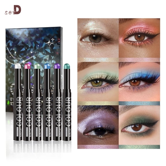 Beauty and Personal Care Set Up Spray Eye Shadow Stick Set 6-color High Gloss Stick Pearlescent Finish Sleeping Silkworm Pen Lazy Eye Makeup Pen Waterproof