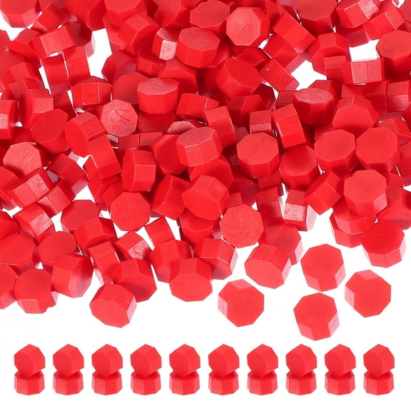Wax Seal Beads, 360 Pack Sealing Wax Beads Octagon Wax Seal Stamp Beads for Stamp Seals for Letter, Red