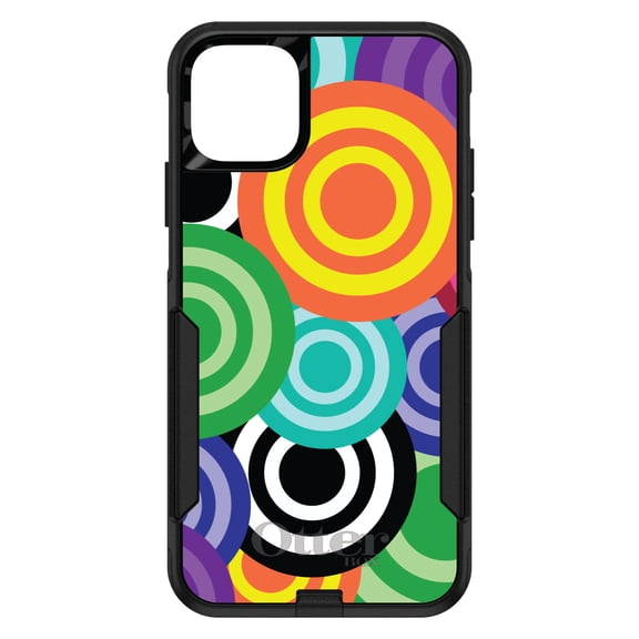 DistinctInk OtterBox Commuter Custom Case for Apple iPhone 15 (6.1" Screen) - Multi Color Swirls - Wireless Charging Compatible