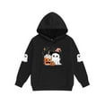 thumbnail image 2 of CYRBOKO Boys Halloween Outfit Sets, Drawstring Long Sleeve Thermal Elastic Waist Printed Hooded Sweatshirt Sets Black Size 10-12 T, 2 of 3