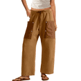 thumbnail image 2 of Women Baggy Barrel Sweatpants Casual Drawstring Wide Leg Pants Lounge Cargo Trousers with Pockets, 2 of 7