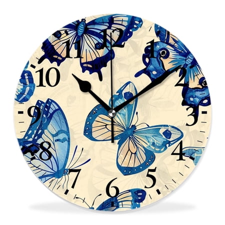 10 Inch Wall Clock Battery Operated Silent Clock Decorative for Office, Kitchen, Outdoor, Living RoomButterflies Gorgeous
