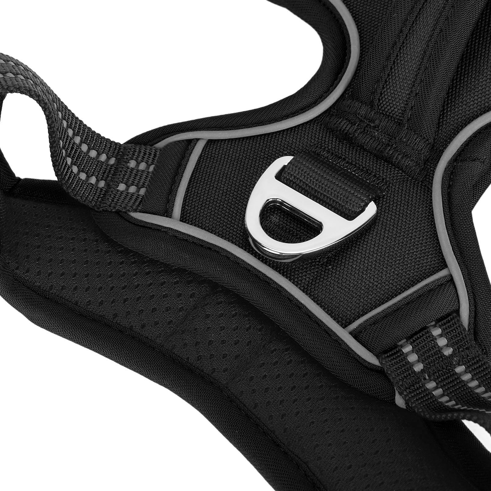 Rupoun Pet Sports Harness Adjustable Dog Chest Harness Lightweight Breathable Dog Vest for Running Walking Training Black 11.81 inches / 30 cm