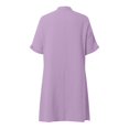 thumbnail image 5 of Asgosdo Dresses for Women Cotton Short Sleeve Botton Loose Fit Casual Comfy Midi Dress with Pockets, 5 of 5
