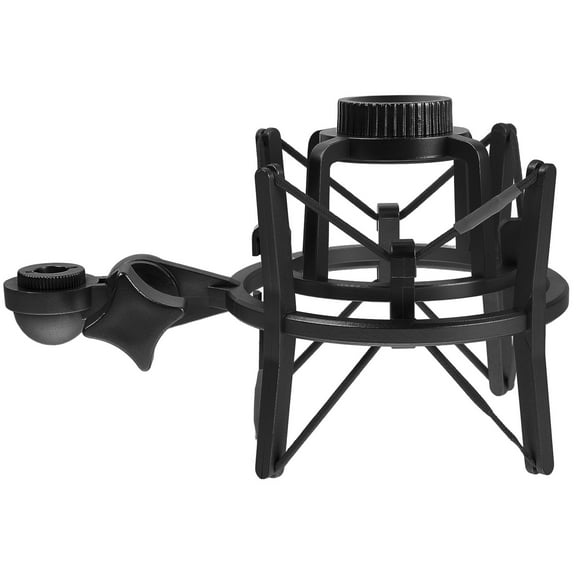 Voiceine Universal Plastic Microphone Shock Mount Compatible for U87 Condenser Mic Adjustable Recording Mic Holder with Stand Adapter Mic Stand for Studio Use