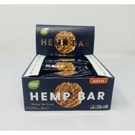 Evo Hemp Keto Bar, Organic Hemp Protein, Vegan, Dulce De Coconut Hemp Ba, pack of 12 bars