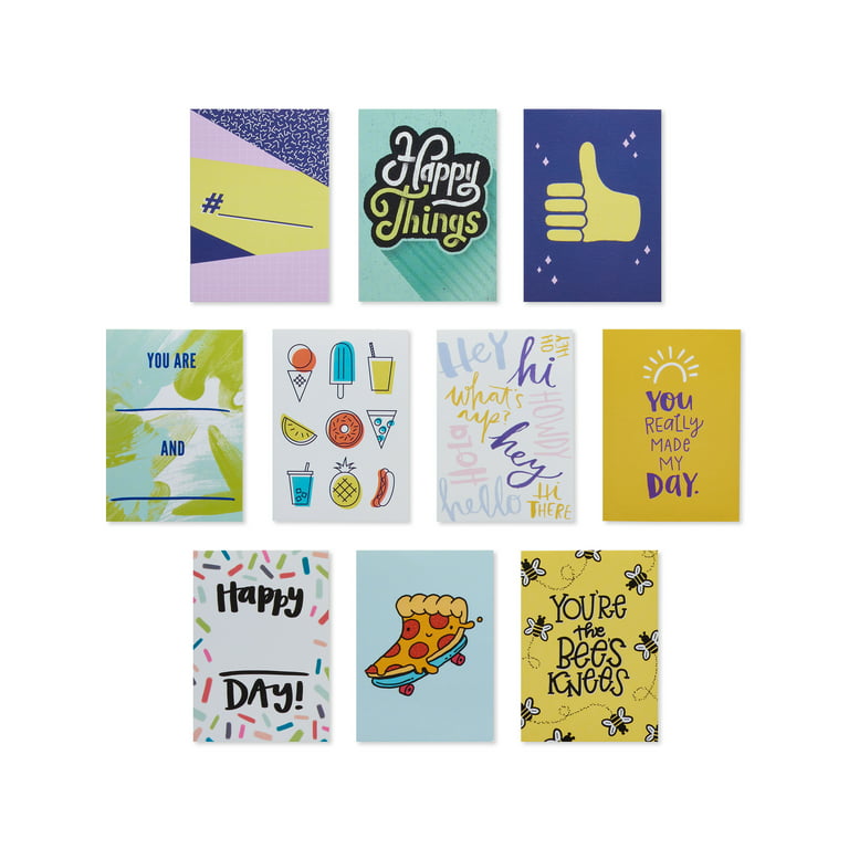 American Greetings Mini Note Cards for Kids, Happy Vibes (40-Count) 