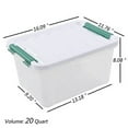 thumbnail image 3 of Pekky 20 Quart Clear Storage Bin with Lid, 6 Pack Plastic Latching Container Box, 3 of 7
