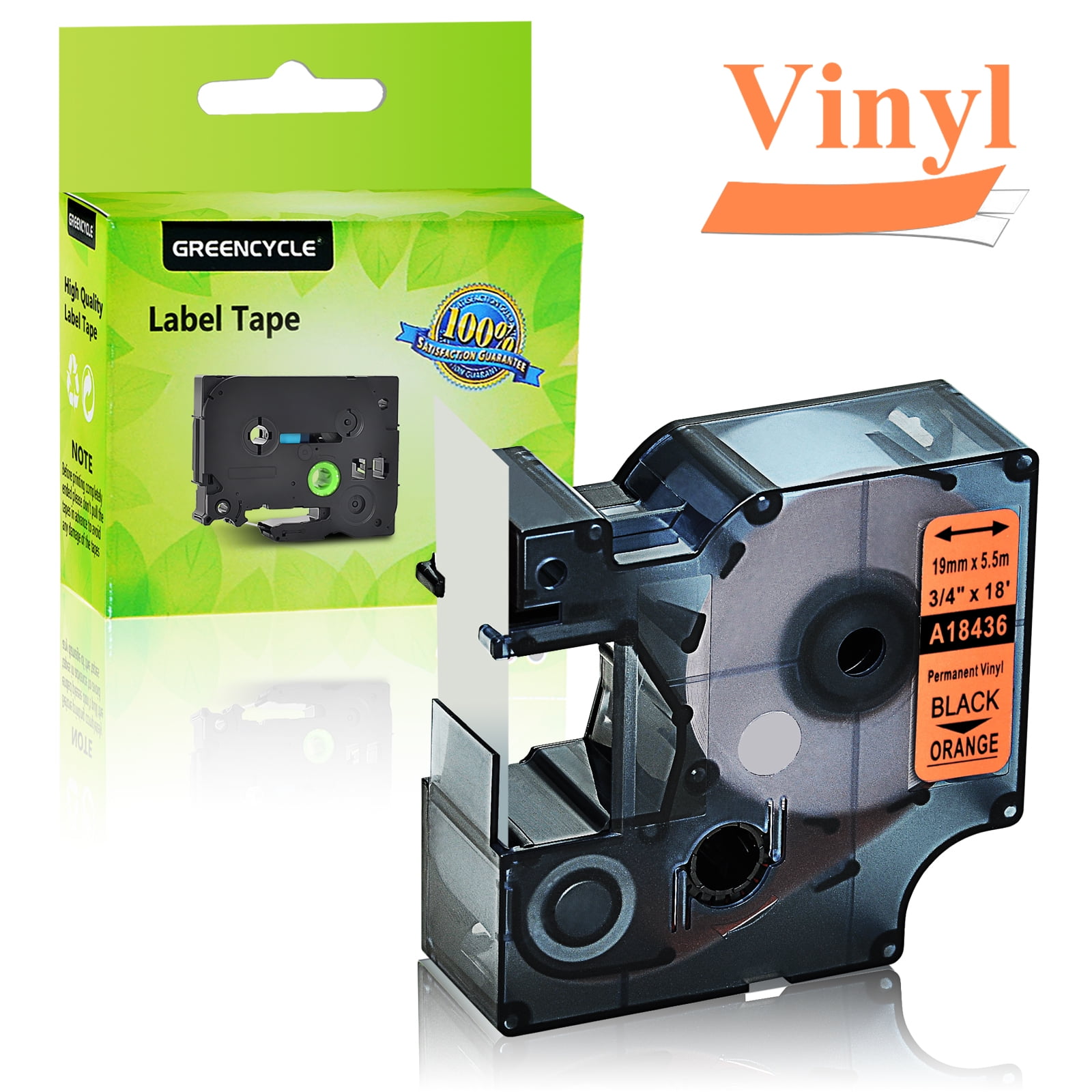GREENCYCLE 1PK Industrial Permanent Vinyl Label Tapes Compatible for