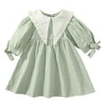 thumbnail image 2 of 2 Pack Babydoll Dresses for Girls Size 1-6 Toddlers Kids Cute Puffed Elbow-Sleeve Doll-Collar Lightweight Color-Block A-Line Princess-Dress, 2 of 8