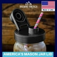 thumbnail image 2 of Brewing America 32 oz Black Glass Mason Drinking Jars with Lid, 2 of 9