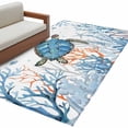 thumbnail image 2 of 3'x5' Area Rugs, Sea Turtle Coastal Indoor Outdoor Area Rug for Living Room Bedroom, Nautical Summer Beach Coral Ocean Washable Bathroom Rugs Kitchen Floor Carpet Mats Home Decor Aesthetic, 2 of 8