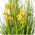thumbnail image 2 of Vickerman 22.5" Artificial Potted Yellow Cosmos and Green Grass., 2 of 6