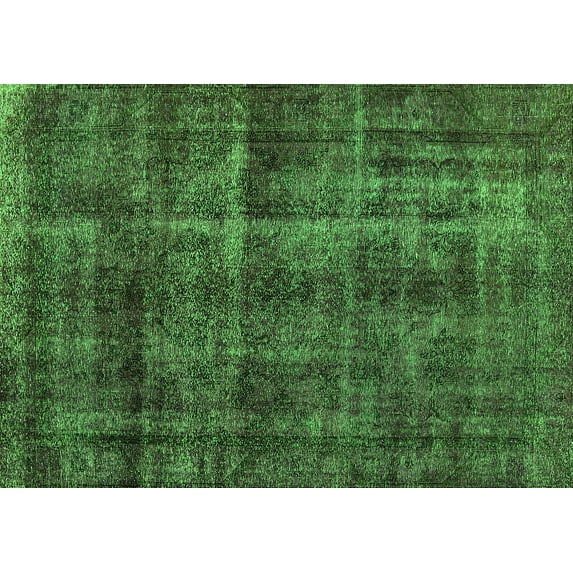 Ahgly Company Machine Washable Indoor Rectangle Oriental Green Industrial Area Rugs, 5' x 8'
