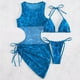 thumbnail image 4 of Bikini de Moda de Playa de Mujeres con Almohadilla de Pecho, Traje de Baño Dividido de Tres Piezas de Correa Sexy para Piscina Y Mar, 4 of 7