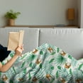 thumbnail image 3 of Watercolor Soft Flannel Fleece Blanket, Coconut Fruit Exotic Nature Palm Tree Leaves Aloha Hawaii Polynesian Food, Cozy Plush for Indoor and Outdoor Use, 70" x 90", Green Pale Brown, by Ambesonne, 3 of 5