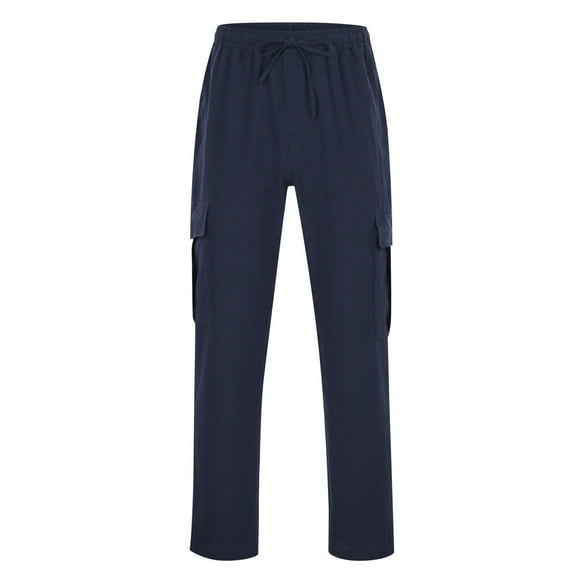 JHLZHS Baggy Sweatpants Men Brown Men's Casual Pocket Waist Drawstring Pants Mens Sweatpants with Pockets and Elastic Bottom Blue Sweatpants
