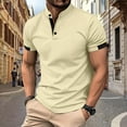 thumbnail image 2 of Birdeem Shirts for Men Mens Patchwork Fallow Button Round Neck Sports Short Sleeve Shirt, 2 of 12