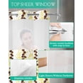 thumbnail image 4 of No Hook Shower Curtain with Snap in Liner, Brown Yellow Branches Watercolor Plants White Hotel Shower Curtains for Bathroom, Washable Shower Curtain Liner Set with Mesh Top Window, 66"x72", 4 of 6