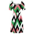 thumbnail image 5 of 2024 Pink and Green aka Tetragon Pattern Dress long sleeve dresses long dress women, 5 of 7