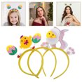thumbnail image 3 of 3 diademas de conejito de dibujos animados, diadema de Pascua con decoraciones de huevos de colores para fiestas navideñas, accesorio para el cabello para celebraciones de Pascua y reuniones temáticas, 3 of 7