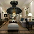 thumbnail image 2 of Rustic Farmhouse Metal Cage Ceiling Light Semi Flush Mount Pendant Lamp Fixture!, 2 of 9