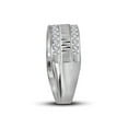 thumbnail image 2 of 14kt White Gold Mens Round Diamond Wedding Double Row Band Ring 1 Cttw, 2 of 2