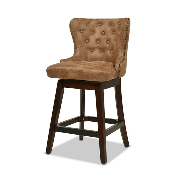 Jennifer Taylor Holmes Bar Stool With, Tan Leather Swivel Counter Stools