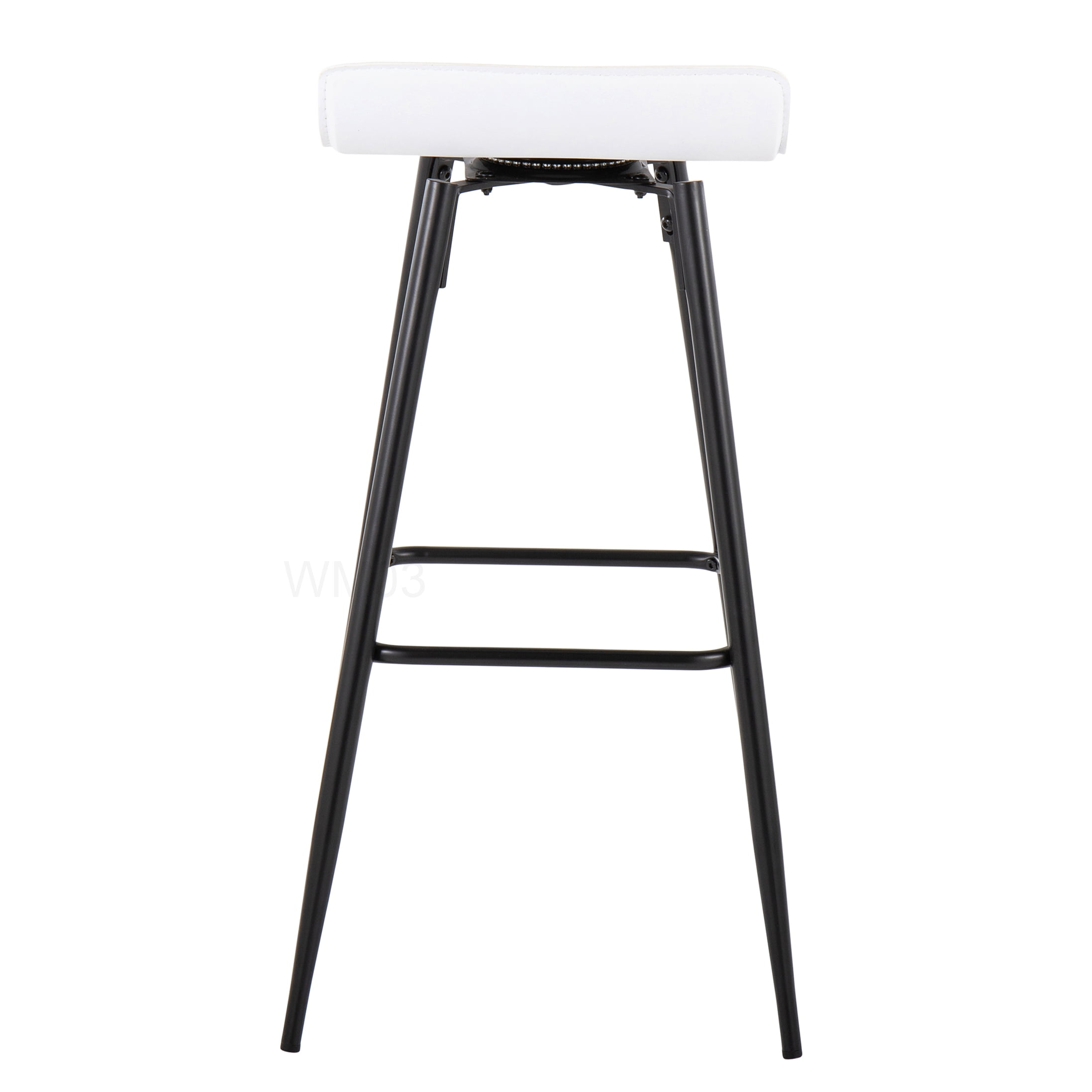 Modern Bar Stools Set of 2 with Upholstered Seat and Metal Legs - Counter Height