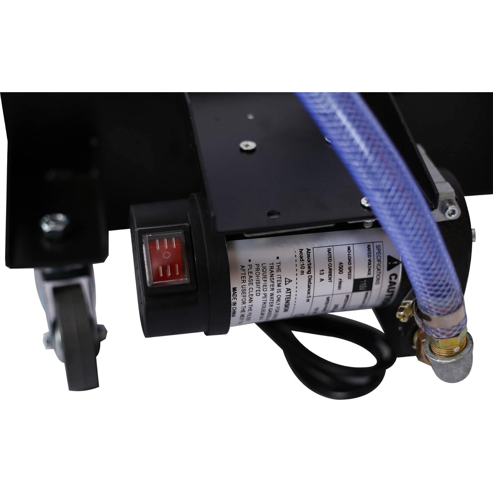 Low Profile Oil Drain Pan, Oil Drain Pan - Folding Handle, Heavy-Duty Mobile Oil Drain Tank with Locking Wheels & Filter Screen (High-Flow Pump, Black, 20 Gallon)