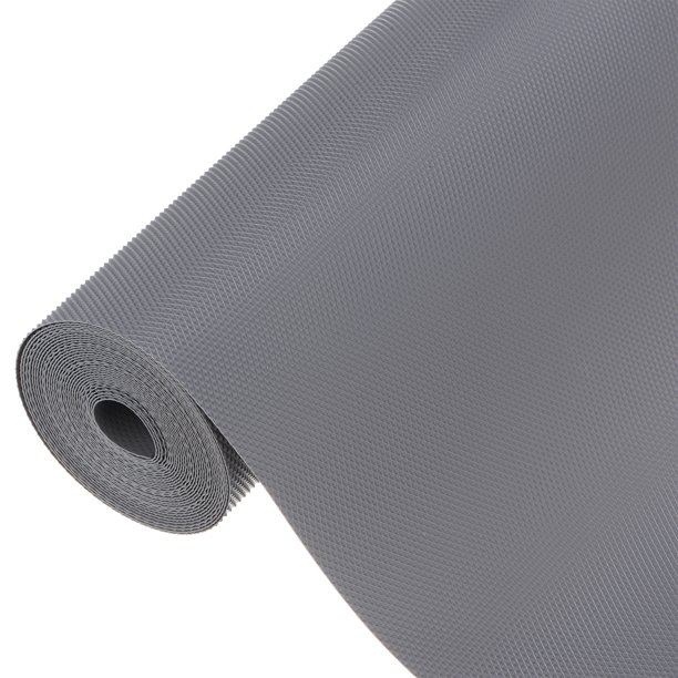 Forro de estante, forro de cajón antideslizante 19-11/16" X196-7/8" forro de material EVA con patrón de diamante para cocina, gris