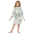 thumbnail image 6 of FORMRS Niños Bathrobe Unisex Hooded Robe Soft Plush Pajamas Sleepwear, Size 2-3T, Colorful School, 6 of 7