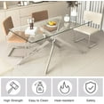 thumbnail image 4 of 60" Rectangular Glass Dining Table, Modern Kitchen Table with Tempered Glass Tabletop and X-Shape Metal Pedestal, Clear Glass Dining Room Table for Home Kitchen, 4 of 16