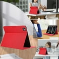thumbnail image 3 of Case for iPad Pro 11" 2024 Cloth Texture Business Tablet Cover with Multi-Angle Flip Stand & Card Holder, Auto Wake/Sleep Full Body Protective Case for iPad Pro 11" 2024, Red, 3 of 8