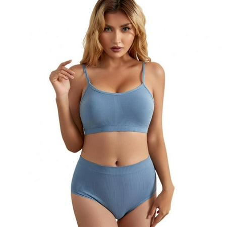 

Pretty Comy Women s Athletic Lingerie Set Sport Bra and Panty Set Wirefree Push Up Bra Seamless Thong Panties