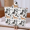 thumbnail image 5 of Dachshund Footprint Hooded Bath Towel，60"x35" for Ages 3 To 12 Kids, Quick Dry Lightweight Soft Microfiber Hood Beach Towel Cover Up for Kids, 5 of 7