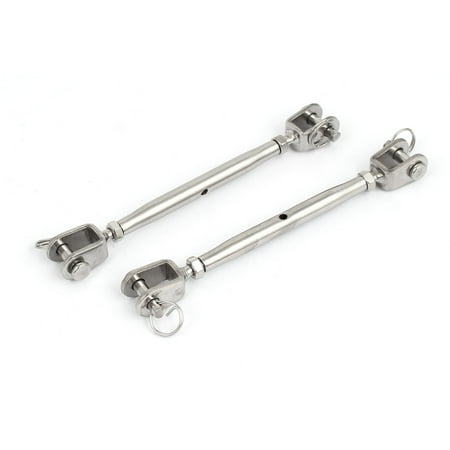 Jaw Cable - Unique Bargains M5 Stainless Steel Jaw to Jaw Turnbuckles 2 Pcs for Wire Rope Cable