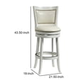 thumbnail image 4 of Benjara Nailhead Trim Round Leatherette Barstool with Flared Legs- White, 4 of 6