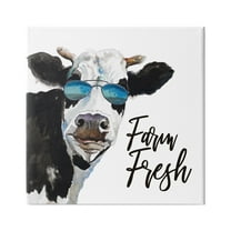 Stupell Industries Farm Fresh Funny Dairy Cow Phrase Aviator Shades, 17 x 17, Design by Patricia Pinto